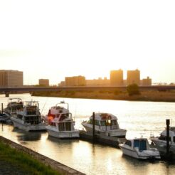 2007-04-21 17-55-34鈴木町付近の多摩川の風景<br>京急大師線 鈴木町駅付近の散策