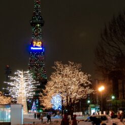 2008-12-31-19-43-14札幌大戸大通公園の夜景<br>寝台特急北斗星で年末と新年の札幌と函館を巡る