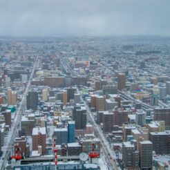 2008-12-31-11-45-14札幌JRタワーより札幌の景色<br>寝台特急北斗星で年末と新年の札幌と函館を巡る