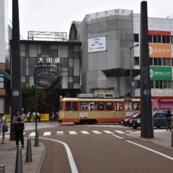 2015-07-05-10-02 松山 大街道入口と路面電車<br>サンライズ瀬戸と特急で新居浜・松山・内子と八幡浜から伊予灘ものがたり、倉敷をめぐる旅