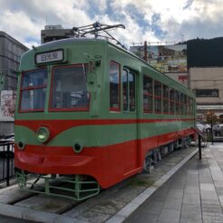 2020-10-24 13;22 東武日光駅前 廃線となった東武鉄道日光軌道線100型電車<br>浅草から深夜出発の東武夜行列車「日光夜行号」とバスで紅葉の奥日光・戦場ヶ原を散策して日光を楽しむ